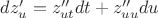 $dz'_u=z''_{ut}dt+z''_{uu}du$
