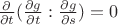 $\frac{\partial}{\partial t}(\frac{\partial g}{\partial t} : \frac{\partial g}{\partial s}) = 0$