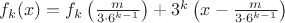 $f_k(x)=f_k\left(\frac m{3\cdot 6^{k-1}}\right)+3^k\left(x-\frac m{3\cdot 6^{k-1}}\right)$