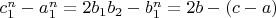 $c_1^n - a_1^n = 2b_1b_2 - b_1^n = 2b - (c-a)$