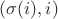 $(\sigma(i),i)$
