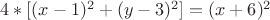 $4*[(x-1)^2+(y-3)^2]=(x+6)^2$