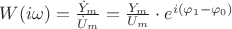 $W(i\omega)=\frac {\dot{Y}_m} {\dot{U}_m}=\frac {{Y}_m} {{U}_m}\cdot e^{i(\varphi_1-\varphi_0)}$