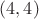 $(4, 4)$