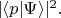 $\lvert\langle p|\Psi\rangle\rvert^2.$