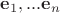 $\mathbf e_1,...\mathbf e_n$