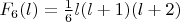 $F_6(l)=\frac16l(l+1)(l+2)$