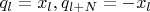 $q_l=x_l,q_{l+N}=-x_l$