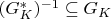 $(G_K^*)^{-1} \subseteq G_K$