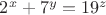 $2^x+7^y=19^z$
