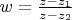 $w = \frac{{z - z_1 }}{{z - z_2 }}$