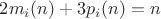 $2m_i(n)+3p_i(n)=n$