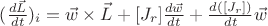 $(\frac{d\vec{L}}{dt})_i=\vec{w}\times\vec{L}+[J_r] \frac{d\vec{w}}{dt} + \frac{d([J_r])}{dt} \vec{w}$