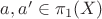 $a,a'\in\pi_1(X)$