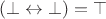 $(\bot\leftrightarrow\bot) = \top$