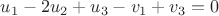$u_1 - 2u_2 + u_3 - v_1 + v_3 = 0$