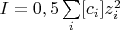 $I=0,5\sum\limits_{i}[c_i]z_i^2$
