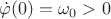 $\dot \varphi (0) = {\omega _0} > 0$