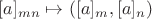 $[a]_{mn}\mapsto ([a]_m,[a]_n)$