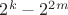 $2^k-2^{2m}$