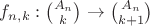 $f_{n,k}:\binom{A_n}{k}\to\binom{A_n}{k+1}$