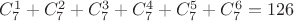 $C_7^1+C_7^2+C_7^3+C_7^4+C_7^5+C_7^6=126$