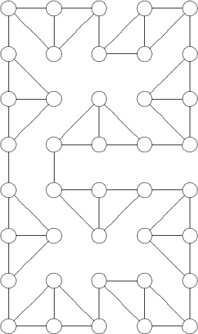 $\xymatrix{
*+[o]+[F]{}\ar@{-}[r]\ar@{-}[rd]\ar@{-}[d]&*+[o]+[F]{}\ar@{-}[r]\ar@{-}[d]&*+[o]+[F]{}\ar@{-}[d]\ar@{-}[dl]&*+[o]+[F]{}\ar@{-}[d]\ar@{-}[dl]\ar@{-}[r]&*+[o]+[F]{}\ar@{-}[d]\ar@{-}[dl]\\
*+[o]+[F]{}\ar@{-}[d]\ar@{-}[dr]&*+[o]+[F]{}&*+[o]+[F]{}\ar@{-}[r]&*+[o]+[F]{}&*+[o]+[F]{}\ar@{-}[d]\ar@{-}[dl]\\
*+[o]+[F]{}\ar@{-}[d]\ar@{-}[r]&*+[o]+[F]{}\ar@{-}[dl]&*+[o]+[F]{}\ar@{-}[d]\ar@{-}[dr]\ar@{-}[dl]&*+[o]+[F]{}\ar@{-}[r]\ar@{-}[dr]&*+[o]+[F]{}\ar@{-}[d]\\
*+[o]+[F]{}\ar@{-}[d]&*+[o]+[F]{}\ar@{-}[d]\ar@{-}[r]&*+[o]+[F]{}\ar@{-}[r]&*+[o]+[F]{}\ar@{-}[r]&*+[o]+[F]{}\\
*+[o]+[F]{}\ar@{-}[d]\ar@{-}[dr]&*+[o]+[F]{}\ar@{-}[r]\ar@{-}[dr]&*+[o]+[F]{}\ar@{-}[d]\ar@{-}[r]&*+[o]+[F]{}\ar@{-}[dl]\ar@{-}[r]&*+[o]+[F]{}\ar@{-}[d]\ar@{-}[dl]\\
*+[o]+[F]{}\ar@{-}[d]\ar@{-}[r]&*+[o]+[F]{}\ar@{-}[dl]&*+[o]+[F]{}&*+[o]+[F]{}\ar@{-}[dr]\ar@{-}[r]&*+[o]+[F]{}\ar@{-}[d]\\
*+[o]+[F]{}\ar@{-}[d]&*+[o]+[F]{}\ar@{-}[d]\ar@{-}[dl]\ar@{-}[dr]&*+[o]+[F]{}\ar@{-}[d]\ar@{-}[r]\ar@{-}[dr]&*+[o]+[F]{}\ar@{-}[d]\ar@{-}[dr]&*+[o]+[F]{}\ar@{-}[d]\\
*+[o]+[F]{}\ar@{-}[r]&*+[o]+[F]{}\ar@{-}[r]&*+[o]+[F]{}&*+[o]+[F]{}\ar@{-}[r]&*+[o]+[F]{}
}$