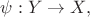 $\psi:Y\rightarrow X,$