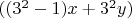 $((3^2-1)x+3^2y)$