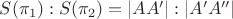 $S(\pi_1) : S(\pi_2) = |AA'| : |A'A''|$