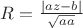 $R = \frac {|az - b|} {\sqrt {aa} }$