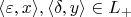$\langle \varepsilon, x \rangle, \langle \delta, y \rangle \in L_+$