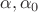 $\alpha, \alpha_0$ $\alpha, \alpha_0$
