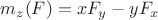 $m_z(F)=xF_y-yF_x$ $m_z(F)=xF_y-yF_x$