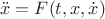 $$\ddot{x} = F(t, x, \dot{x})$$ $$\ddot{x} = F(t, x, \dot{x})$$