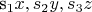 s_1x, s_2y, s_3z