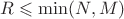 $R\leqslant\min(N,M)$
