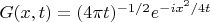 $G(x,t)=(4\pi t)^{-1/2}e^{-i x^2/4t}$