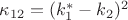 $\kappa_{12}=(k_1^*-k_2)^2$