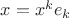 $x=x^k e_k$