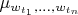 $\mu_{w_{t_1}, \ldots, w_{t_n}}$