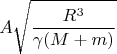 $$A\sqrt{\frac{R^3}{\gamma(M+m)}}$$