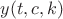 $y(t,c,k)$