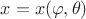 $x=x(\varphi , \theta)$