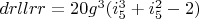 $drllrr=20 g^3 (i_5^3+i_5^2-2)$