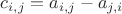 $c_{i,j} = a_{i,j} - a_{j,i}$