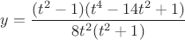 $y=\dfrac{(t^2-1)(t^4-14t^2+1)}{{8t^2}(t^2+1)}$