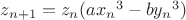 $z_{n+1}=z_n(a{x_n}^3-b{y_n}^3)$