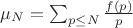 $ \mu_N = \sum_{p \leq N} \frac{f(p)}{p} $
