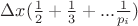 $\Delta x (\frac{1}{2}+\frac{1}{3}+...\frac{1}{p_i})$